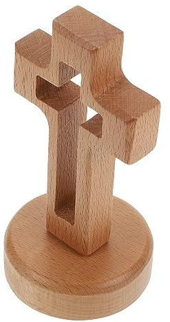 IMIKEYA 3 Sätze Kreuzornamente Aus Massivem Holz Boho- Rosenkranz Katholisch Wand Erstkommunion Dekorationen Kreuz Mit Ständer Stehendes Einfaches Kreuz Stehpult Künstlicher Baum