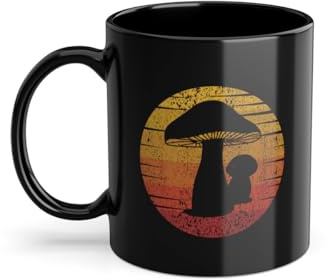 Retro Selezione Cacciatore Tazza Di Caffè | Ricerca Feed Identificazione Funghi Caccia Tazza Nero (08547C)