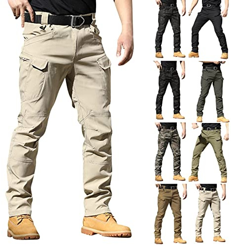 Pantalon Trekking Hombre Cargo Chinos Trabajo Pantalones Camuflaje Tacticos Tallas Grandes Pantalón con Bolsillos Militar Ropa De Caza para Hombre Amazon España Ofertas Caqui L