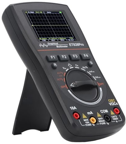 Mini -Oszilloskop -Multimeter, 2 in 1 Handheld Digital Scope Messgerät mit 2, 4 -Zoll -Farbdisplay, 6000 Zählungen, 10 MHz Bandbreite, für Elektroniktests, PC -Reparatur