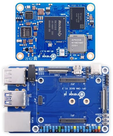 Orange Pi Compute Module 4 with 8GB Ram 64GB eMMc Core Board+Base Board Support 4K HD Display Integrated RKNN NPU AI Accelerator