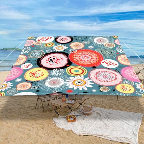 Highdi Europäischer Stil Sonnensegel Wasserdicht UV Schutz,Terrasse Garten Camping Sonnensegel Rechteckig,Schnelltrocknend Balkon Sonnenschutz Segeltuch mit Ösen und 4 Seil (Bunt,2,0x2,4m)