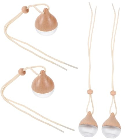 4 Stück Auto Parfümanhänger 8ml Glas Holz Weihnachten Party