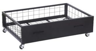 Reinforced Beds, Under Bed Storage Drawer with Wheels, Metal Frame Construction, Heavy-Duty Steel Mesh Design, Black (2, Black)