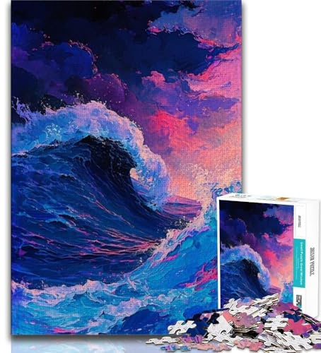 Puzzle mit 1000 Teilen für Teenager,Geschenke für Erwachsene,Die Große Welle vor Kanagawa,Puzzles zum Stressabbau,Schwierige Herausforderung,Geeignet für die Schreibtischdekoration (Größe 38x26cm)