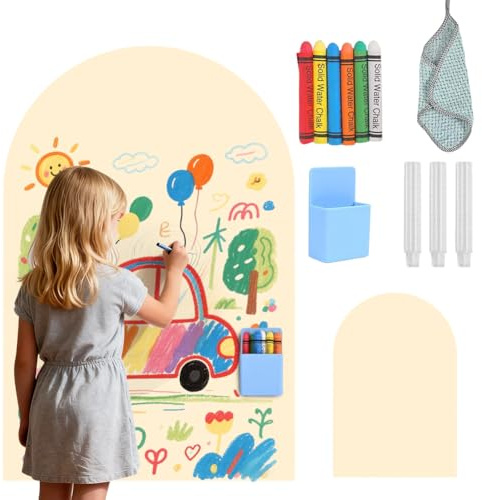 Magnettafel,Riesen Magnetwand selbstklebend, magnettafel 100x80cm Komplettset mit Stiften & Box, Magnetic Board, Kreativwand DIY zum Malen & Spielen (Weiß)
