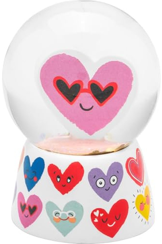 Sheepworld Traumkugel mit Motiv Herzen | Schneekuegl zum Schütteln, Herzchen-Design am Sockel, Höhe 6,5 cm, Glas, Polyresin | Geburtstagsgeschenk, Dekoartikel | 74868