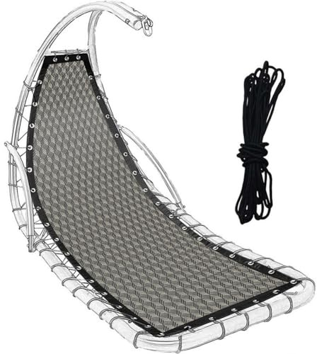 GORGECRAFT 197x64cm Ersatzbezug für Hängesessel Gebogenes Hängematten Set Aus Netzgewebe Und Strapazierfähigem Seil Grauer Stoff Für Hängesessel Geeignet Für Drinnen Und Draußen Ideal Für Den Sommer