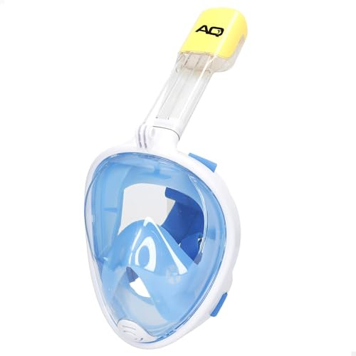 AKTIVE Aqua Sport Máscara de Snorkel Full Face con Soporte para Cámara, Visión 180°, Antivaho, Antifugas, Tubo Respiración, Silicona Ajustable, Adultos, Látex Free (6400)