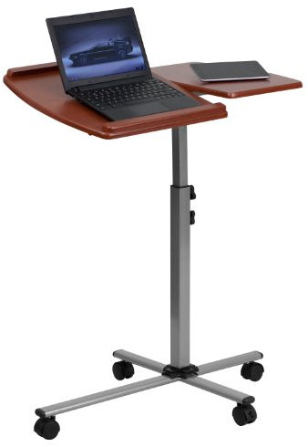 Flash Furniture Höhe und Winkel verstellbar Mobile Laptop-Computertisch mit kirschenfarbiger Platte