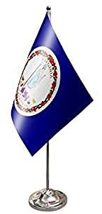 AZ FLAG - Prestige Tischflagge Virginia 22x15 cm Metall - Bundesstaat Virginia Tischfahne 15 x 22 Cm - Flaggen