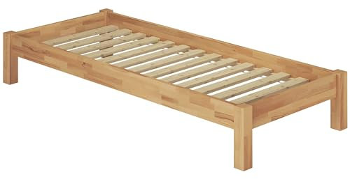 Erst-Holz Einzelbett Buche Natur Massivholz 120x200 Futonbett Bettrahmen Federholzrahmen 60.84-12 FV
