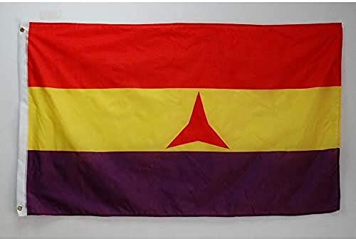 AZ FLAG - Flagge Zweite Spanische Republik Internationale Brigaden - 150x90 cm - Republik Spanien Fahne 100% Polyester mit Messing-Ösen - 110g