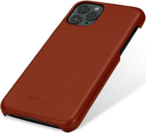 StilGut Cover Compatibile con iPhone 11 PRO Custodia Bumper in Pelle Nappa, Cognac