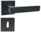 domino Türgriff Drückergarnitur BB-Buntbart Set mit quadratischen BB Rosetten Türklinke für Zimmertür, Bürotür, Kellertür & Innentür Türbeschläge aus Aluminium Schwarz QUBIK-QR BLACK