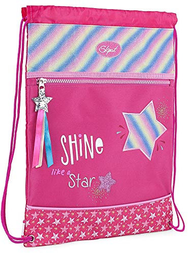 SKPAT - Mochila Playa con Cordón - Mochila Cuerdas Multifuncional para Niño y Niña - Mochila Gimnasio Bolsa Ligera y Resistente para Uso Diario - Mochila Marca, Fucsia