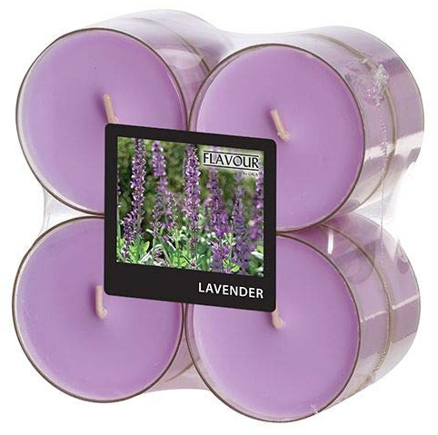 GALA Flavour by Maxi Duftlichte Ø 59 mm, 24 mm violett - Lavender in Polycarbonathülle 96991 Duftkerzen Riesen-Teelichte, 48 Stück