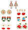 HOWAF 7 Paar Weihnachten Ohrringe Ohrstecker Set für Mädchen Damen Frauen Weihnachten Schmuck Geschenk, Schneeflocke Rentier Weihnachten Baum Glocke Weihnachtsmann Hüte Kranz Handschuh Socken Ohrringe