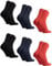 DANISH ENDURANCE 6 Paar Bambus Business Socken, Bunte Sommersocken, Superweich & Atmungsaktiv, Anti-Blasen, Unisex für Herren & Damen, Mehrfarbig (2x Hellrot, 2x Schwarz, 2x Marineblau), 39-42