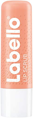 Labello Lip Scrub Erdbeere + Pfirsich (5,5 ml), innovative Lippenpflege mit Scrub-Partikeln natürlichen Ursprungs, sanftes Lippenpeeling mit Vitamin E