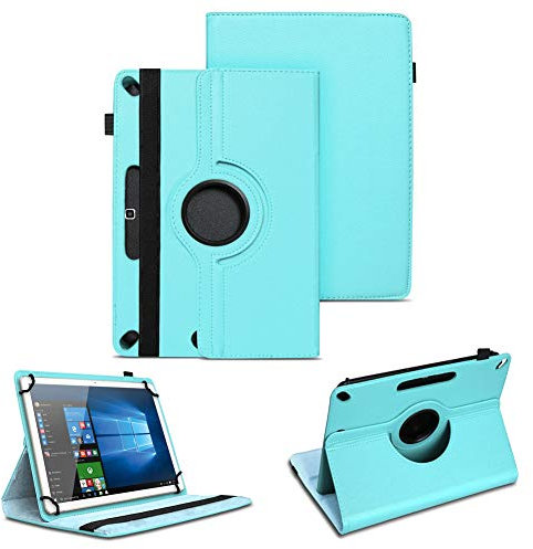 NAUC Tablet Tasche kompatibel für LNMBBS P40 Schutzhülle 10.1 Zoll Universal Kunst-Leder Hülle Standfunktion 360° Drehbar Cover Case, Farben:Türkis