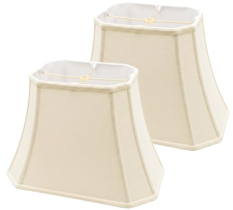 Royal Designs, Inc. BSO-710-14EG-2 Rechteckiger Eck-Lampenschirm, (6 x 8) x (9 x 14) x 10,5, Eierschale, 2 Stück