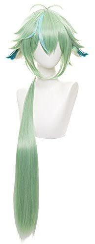 HIROAKIYA Sucrose Wig, Genshin Impact Sucrose Cosplay Wig Clip Ears with Wig Cap
