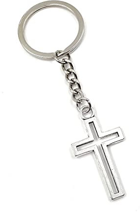 Onwomania - Kreuz Jesus Glaube - Schlüsselanhänger Metall Glücksbringer ideal als Geschenk z.B. für den besten Freund, die beste Freundin, Mama - Für Männer, Frauen & Kinder