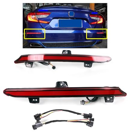ECAHAYAKU LED Rear Bumper Reflector Tail Lights Turn Signal Sequential Flashing Brake Driving Fog Lamps Accessories Kit Compatible With Honda Accord 10th 2018 2019 2020 2021 2022