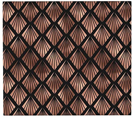 Dish Drying Mats,Rose Gold Art Deco Fans On Black Absorbent Dish Drainer Mat Sink Mat Pad 41X46 CM