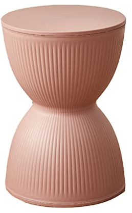 Sgabello Per Trucco Clessidra Creativa Sgabello Da Pranzo Rotondo Plastica Sgabello Da Doccia Da Bagno Impermeabile Anti-coccole Per Cucina Camera Da Letto Soggiorno, 30×4(Color:Rosa)
