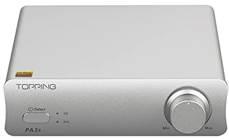 Topping PA3s Fully Balanced Amplifier MA12070 x 2 RCA TRS Class D Amp 80W x 2 Power Amplifier for DX3Pro+ Silver