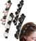 4 pieces Ganchos pelo mujer，Ganchos pelo，Horquillas para el pelo，Clips pelo mujer，Pasador de pelo lateral de tres flore，Horquillas pelo niña，para peinados fijos de mujer（4 estilos）