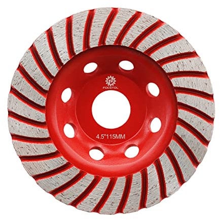 FOCSTOL Mola a Tazza Diamantata - 115mm Turbo Fila Disco Abrasivo Diamantato per Calcestruzzo Granito Marmo Muratura Pietra Artificiale per Smerigliatrice Angolare