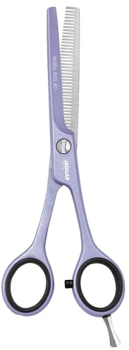 JAGUAR Modellierschere PASTELL PLUS Lavender Classic 40 5.5“ | Texturierschere im Classic Design | 40 Prismenschliff-Effilierzähne | antiallergene Metallic-Beschichtung | Made in Germany
