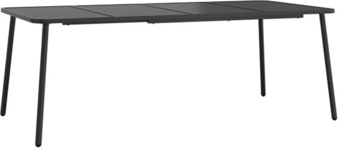 vidaXL Gartentisch, Garten Esstisch Latten-Design, Terrassentisch Stahlgestell, Gartenmöbel Tisch, Modern, Anthrazit 200x100x71cm Stahl