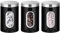 Innoteck Essentials 3 PC Kitchen Canister Set - With Secure Lids & Viewing Window - Suitable for Sugar, Tea, Coffee, etc - Multi Food Storage Jars - Black