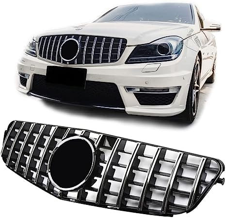 2 StüCk Auto Front KüHlergrille FüR Mercedes W204, Kompatibel Exakte Passform GittereinsäTze Grill Passend Frontgrille