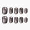 Sun&Beam Nails Handmade Press On Short Round with Black Pink Cat Eye Design Charm Cute False Nail Tips 10 Pcs (#108 S)