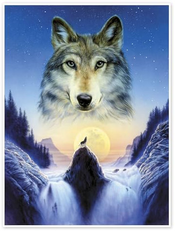 Der einsame Wolf Poster von Andrew Farley 30 x 40 cm Wandbilder Wanddeko