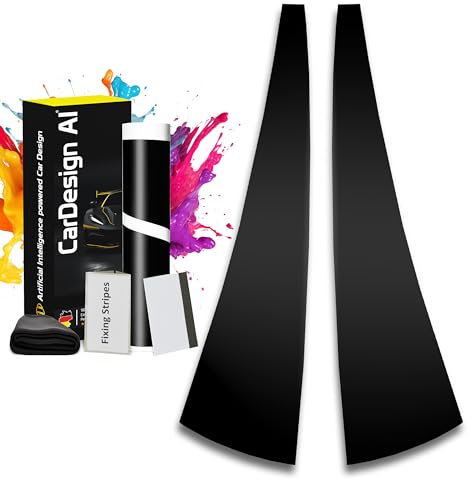 Paint Protection Film for Door Trims suitable for Mercedes SL R230 2001-2008: Wrapping-Kit Window B- C-Pillar Moulding left/right front/rear (Black high gloss)