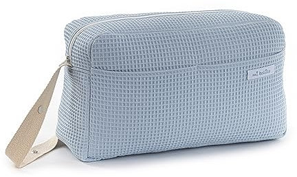 Mi Bollito – Bolso para carrito de bebé. Bolsa organizadora práctica, elegante y multifuncional de gran capacidad. Producto fabricado en España. (Azul claro)