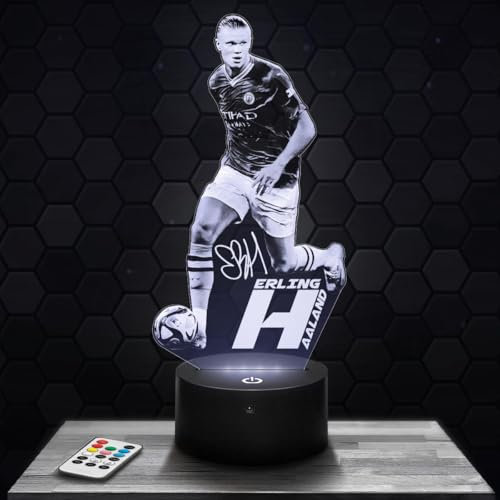 Nachttischlampe E. Haarland Fußball deko Fußballer. Geschenkidee Mann objekt E.Haarland Fußball Nachtlicht Erwachsene deko Zimmer. Weihnachten TOP