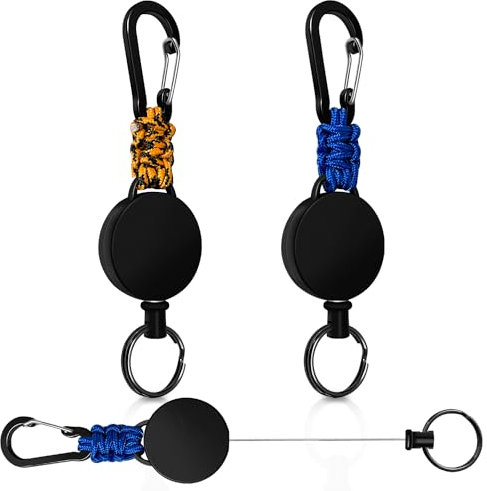 Schlüsselanhänger Ausziehbar 2PC, Schlüsselband Einziehbarer Ausweis Schlüsselanhänger, Karabinerhaken Schlüsselring für Schlüssel Gürtelclip ID Badge Holder Kartenhalter Schlüsselkarten Kartenhalter