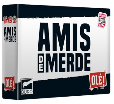 Olé! Studio Amis DE Merde – Le Jeu Qui ruine Vos amitiés ! Qui Sera l’ami de Merde de la soirée ? - Jeu de Cartes - Jeu de société Amusant pour Adultes - Idée Cadeau, Noir
