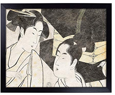 Lap Tray with Cushion | Fan Vendor by Kitagawa Utamaro | Padded Bean Bag Cushion | For Eating, Working, Crafting, Laptop | Portable Table Desk