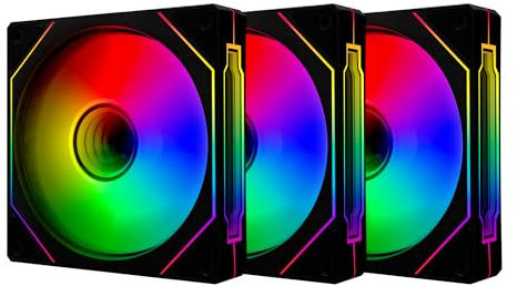 PANO-MOUNTS 120mm Infinity Mirror ARGB Addressable RGB PWM Cooling Fans 5V 3Pin with 12V 4Pin PC Computer CPU Cooler Radiator Case Fan 800-1600RPM Black 3-Pack…