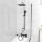 Nes Home Square Shower Mixer With Bath Tap, Handset & Riser Rail Kit Matte Black