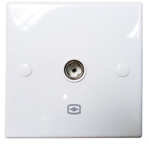 Inbrackets Tv Aerial Socket Faceplate Female Coxial Socket for TV Aerial Single Gang Isolated