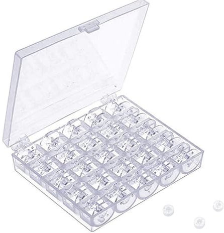 XUTONG 50 Spulen für Nähmaschine, transparent, Spulen für Nähmaschinen, Kunststoff, mit Box, Spule für Brother, Singer, Veritas, Babylock